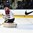 GRAND FORKS, NORTH DAKOTA - APRIL 17: Latvia's Niklavs Rauza #1 makes a save against USA during preliminary round action at the 2016 IIHF Ice Hockey U18 World Championship. (Photo by Matt Zambonin/HHOF-IIHF Images)

